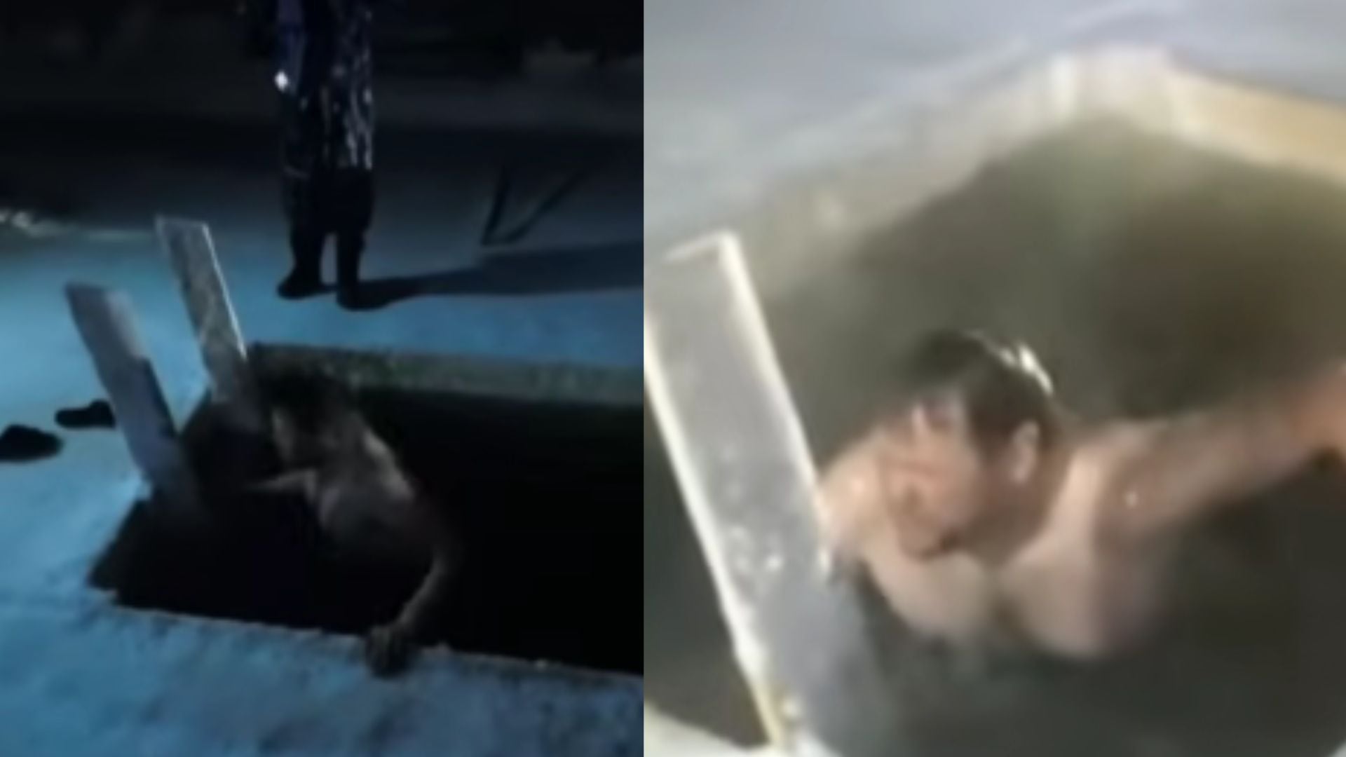 El creador de contenido ingresó a un río en la ciudad rusa de Yakutsk con temperaturas de 40 grados bajo cero (Infobae en Vivo)