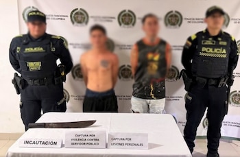 Los criminales quedaron a disposición de las autoridades tras el brutal ataque - crédito Policía Nacional