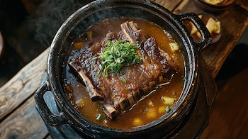 Guiso de patatas con costillas.