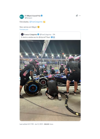 El sugerente mensaje del GP