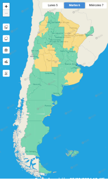 Varias provincias del país están