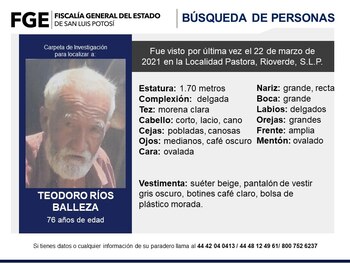 Teodoro Ríos Balleza desapareció el