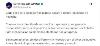- crédito @defensoresco/X