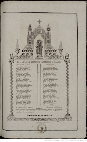 Gozos a San Valentín, publicado