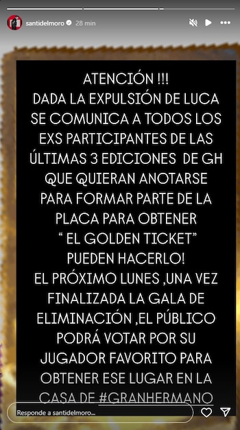 Santagio anunció la posibilidad del