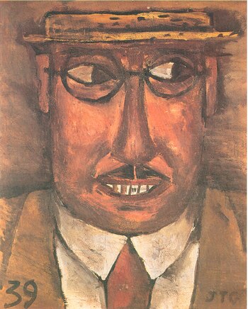 "Hombre con sombrero de paja",