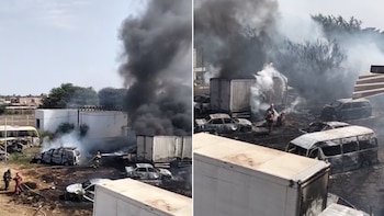 Incendio arrasó depósito policial en Chiclayo: al menos siete vehículos retenidos quedaron completamente calcinados