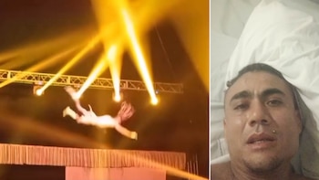 San Luis: un acróbata brasileño sufrió una estremecedora caída a gran altura y fue internado con múltiples fracturas