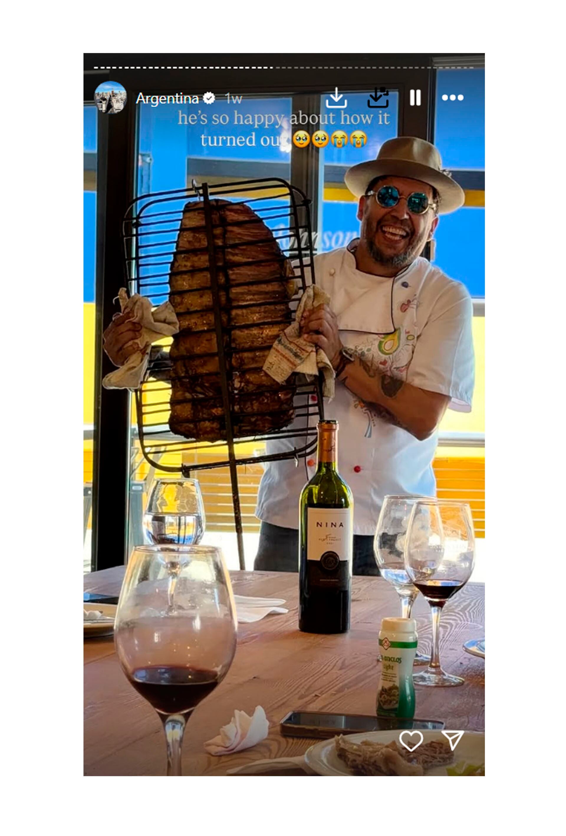 Biles comió un asado a metros de La Bombonera (@simonebiles)