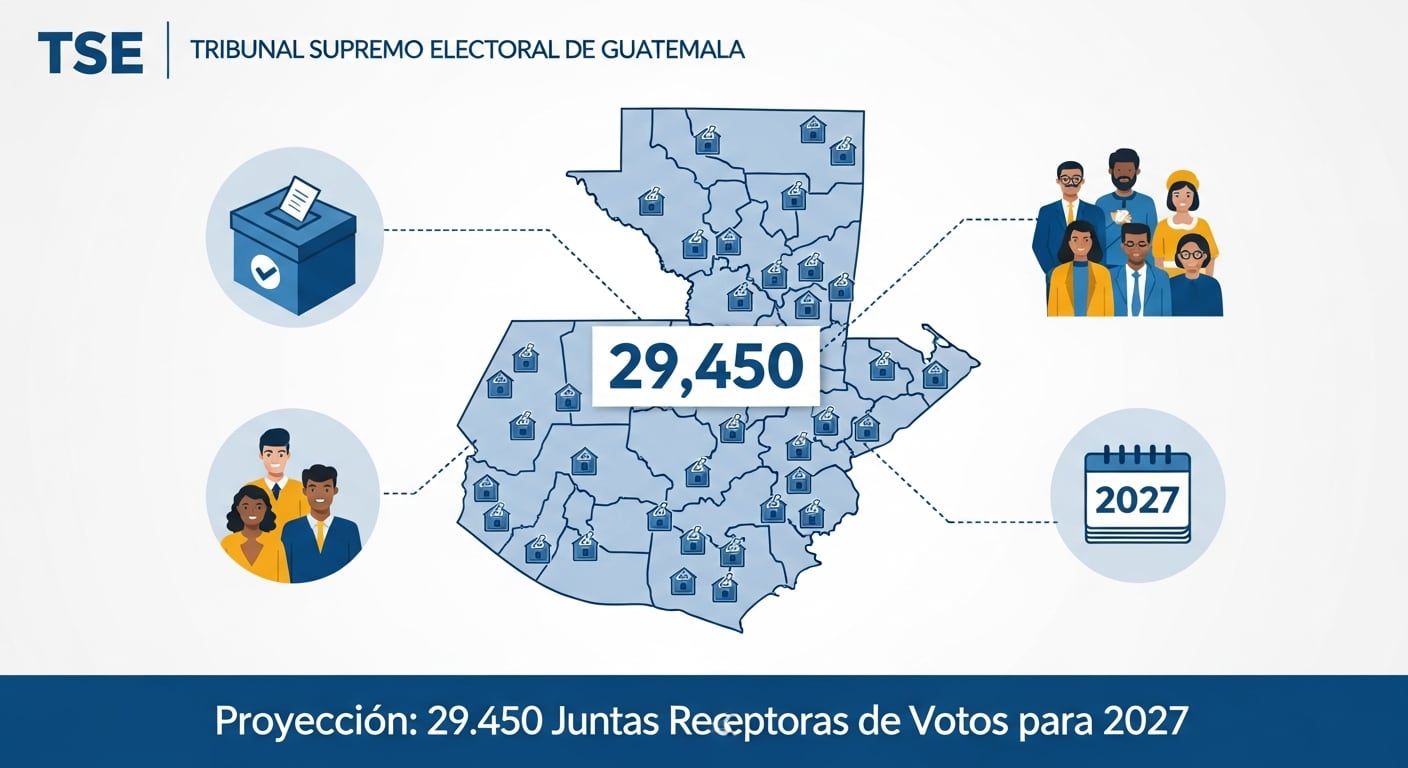 El Tribunal Supremo Electoral de Guatemala proyecta 29.450 juntas receptoras de votos para 2027