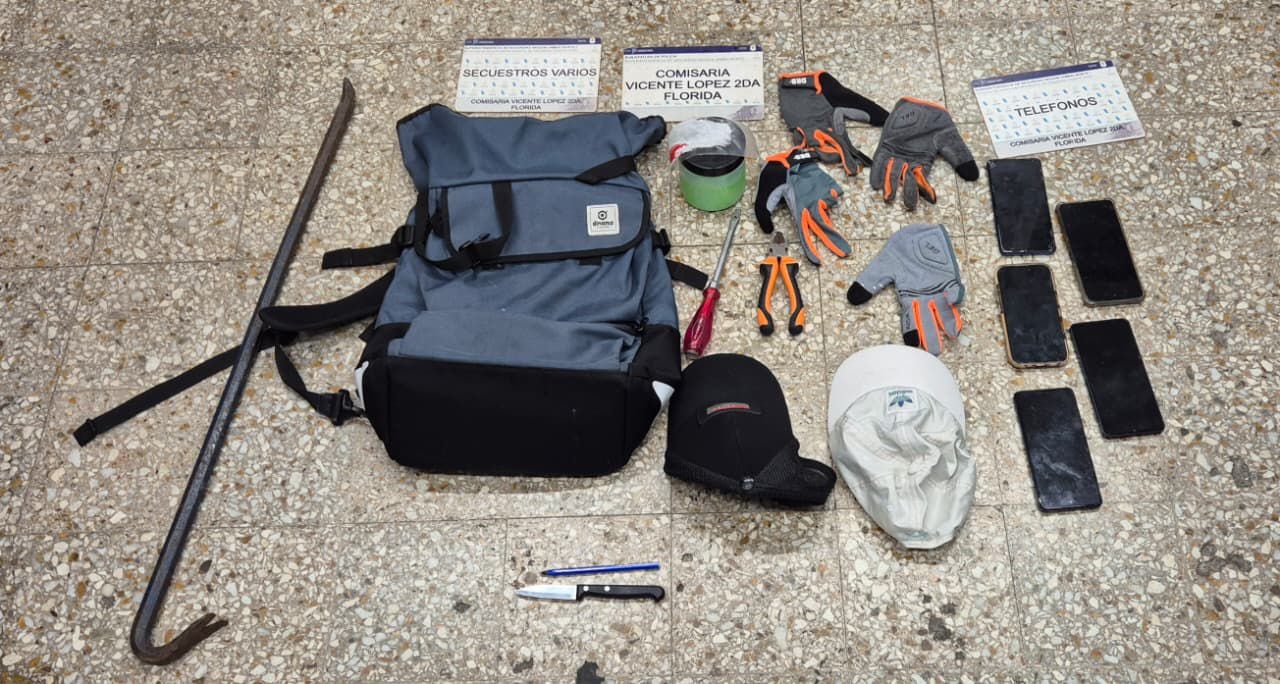 Los elementos que le secuestraron a la banda de ladrones colombianos
