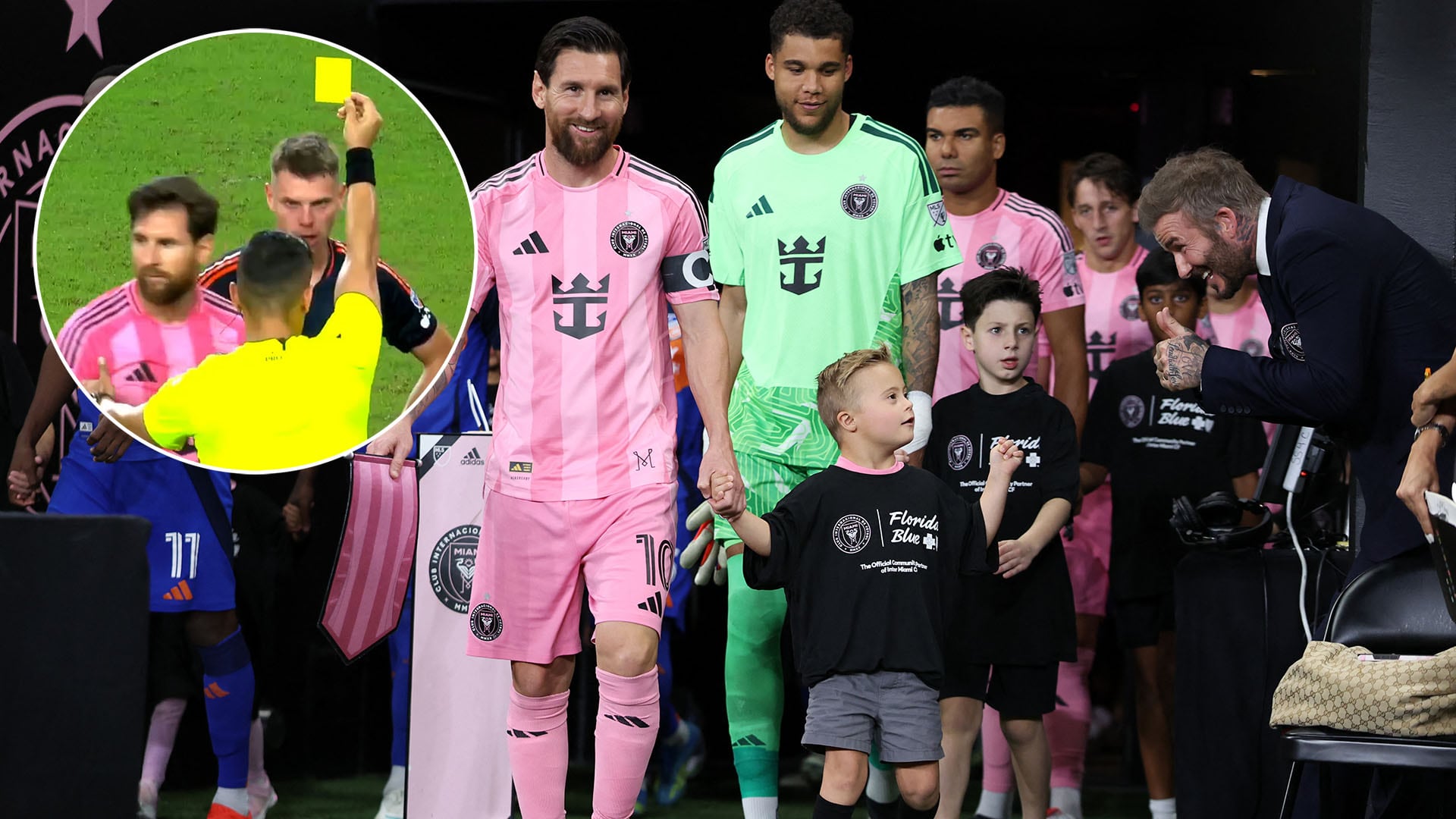 Tierno gesto con un niño, una llamativa amonestación y destellos de su magia: el partido de Messi en el empate del Inter Miami