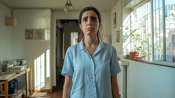 Una mujer muestra pesimismo al