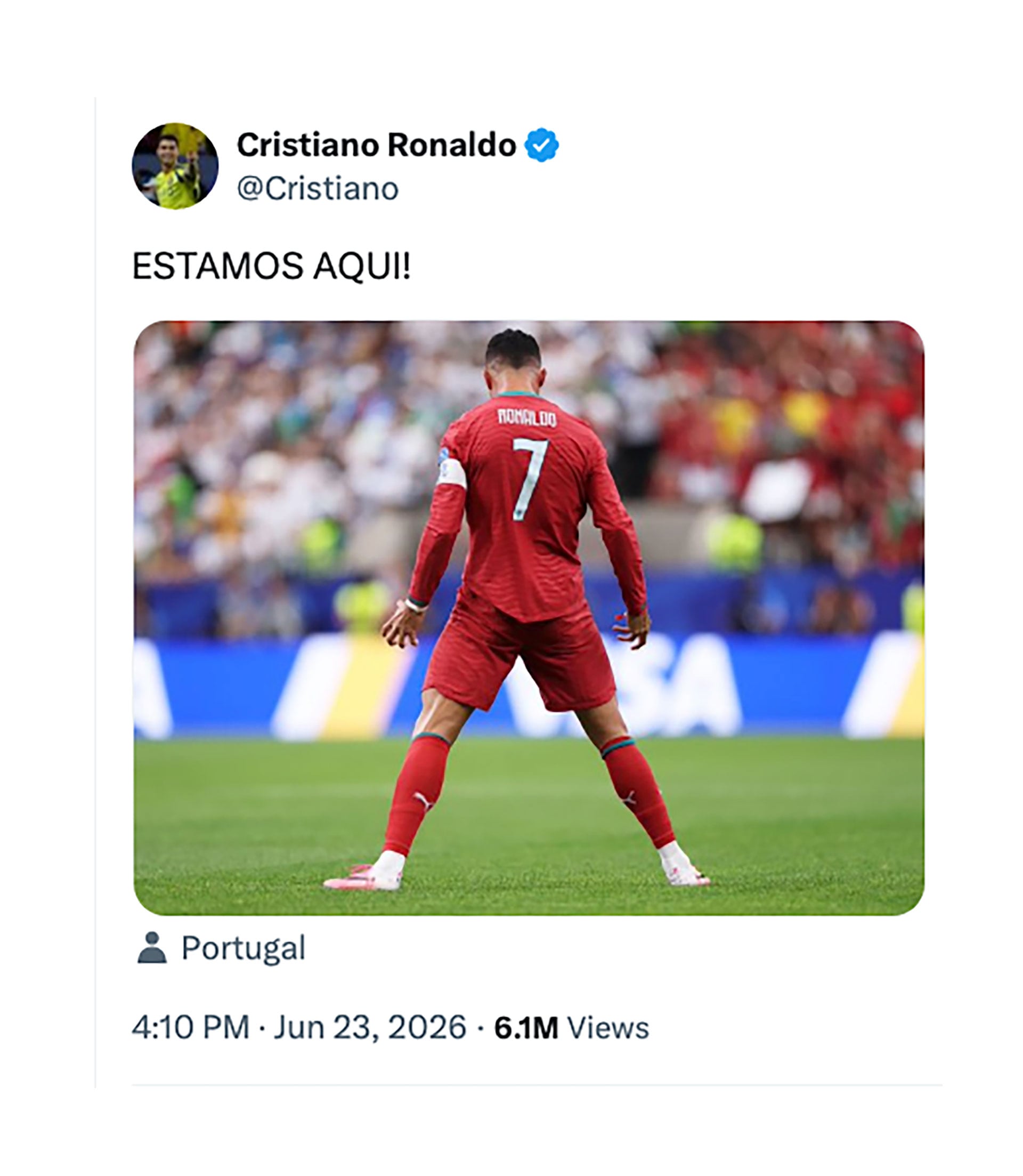 El posteo de Cristiano Ronaldo