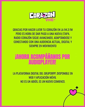 La emisora comunicó que deja