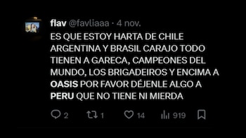 Oasis no incluyó al Perú en su gira mundial.