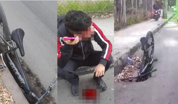 Ciclista se cayó a una