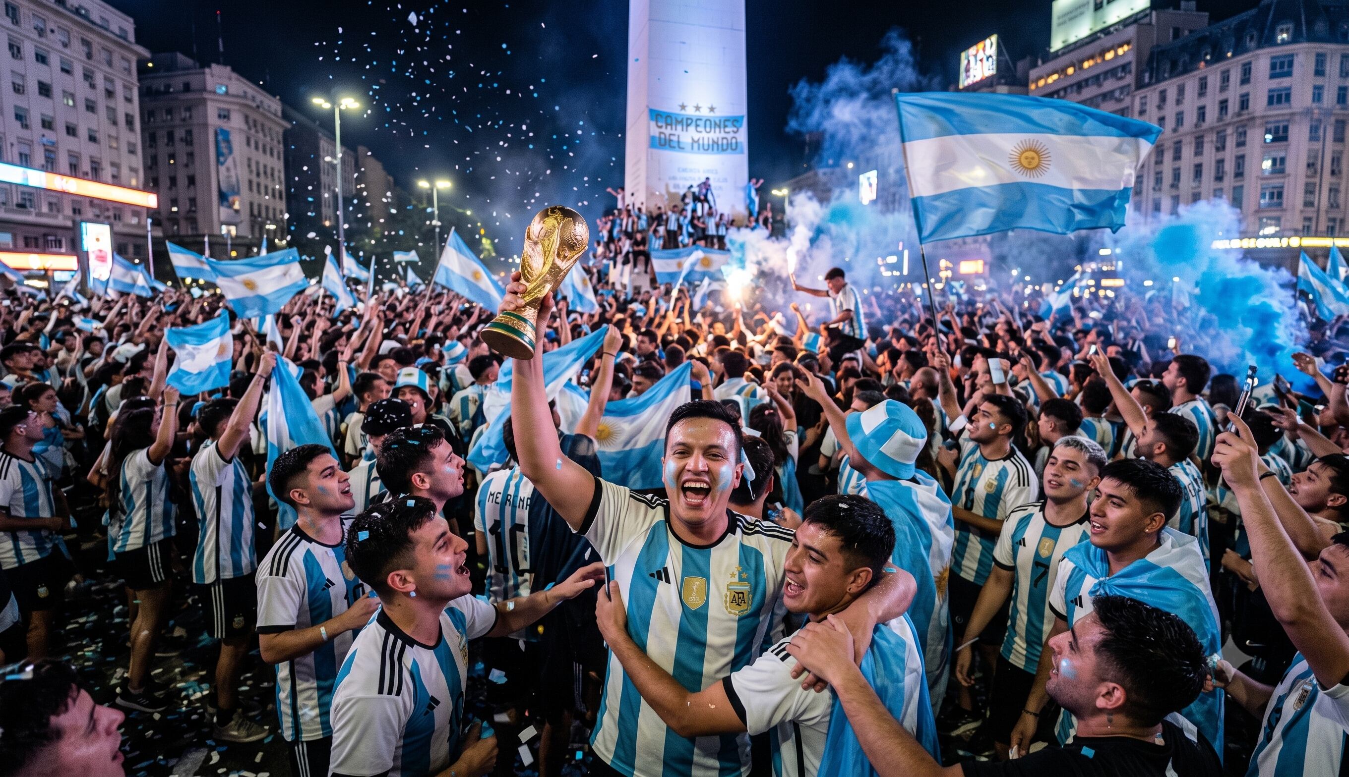 Crea una foto celebrando el Mundial 2026 en el Obelisco usando Gemini de Google