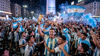 Crea una foto celebrando el Mundial 2026 en el Obelisco usando Gemini de Google
