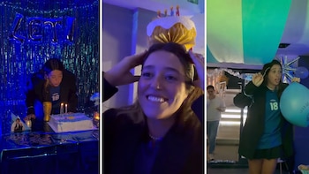 Leticia Siciliani cumplió 34 años con una fiesta mundialista: globos a tono, copa dorada y el saludo de Griselda