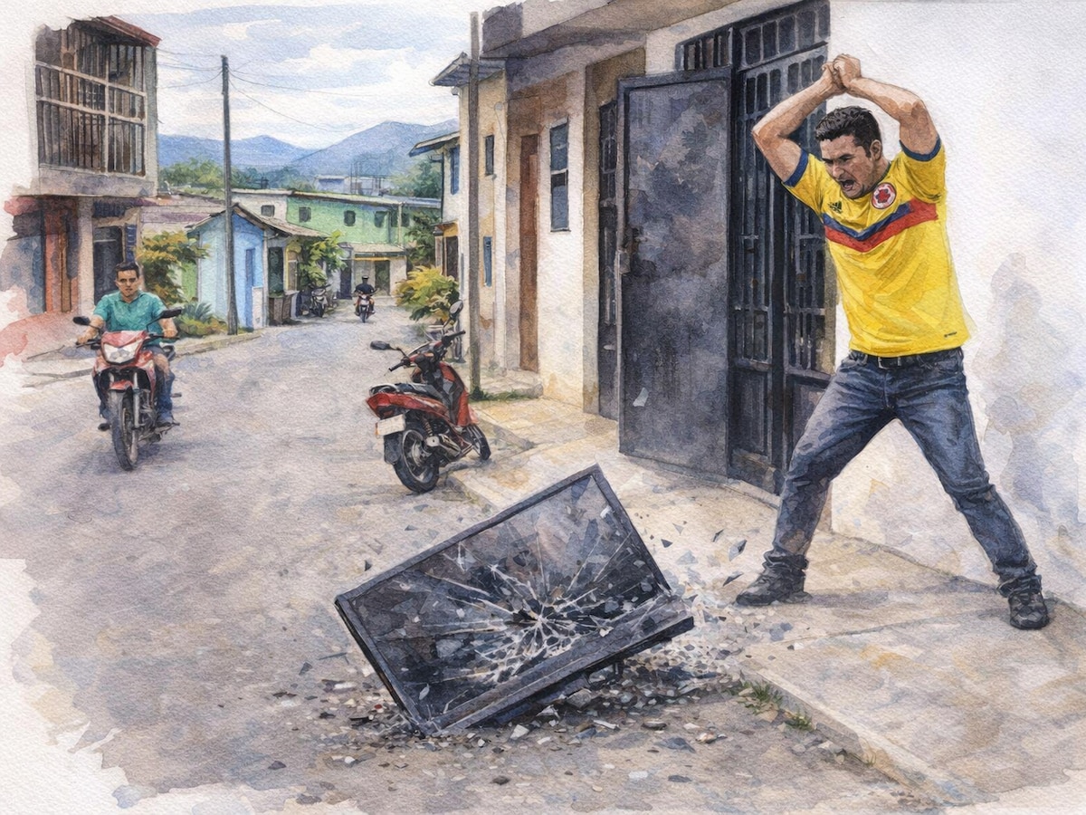 Un hincha lanzó su televisor a la calle tras la eliminación de Colombia del Mundial 2026: “Se acabó todo” - Infobae