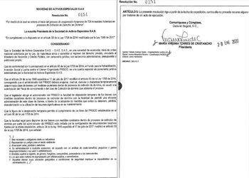 Resolución 0151 del 28 de enero del 2020, medida que autorizó iniciar la gestión comercial para la venta del inmueble, más no la transferencia de dominio, es decir, escriturar a otra persona - crédito @activosSAE/X