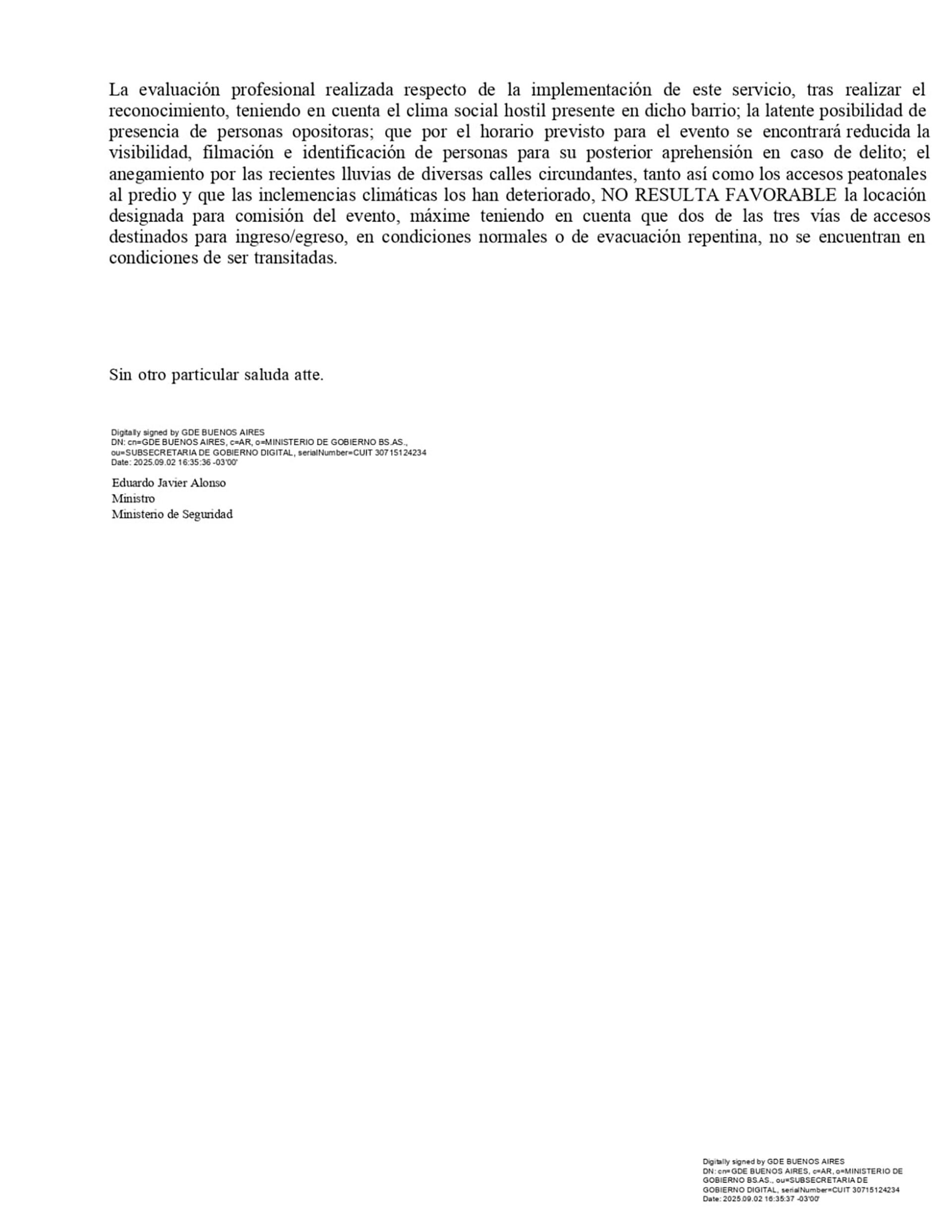 Crédito: Ministerio de seguridad bonaerense