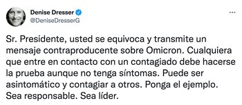 La politóloga reaccionó a las