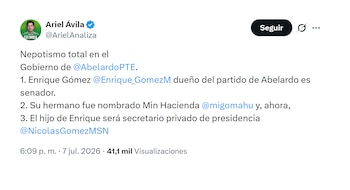Ariel Ávila y su reacción al nombramiento de Nicolás Gómez como próximo jefe de gabinete