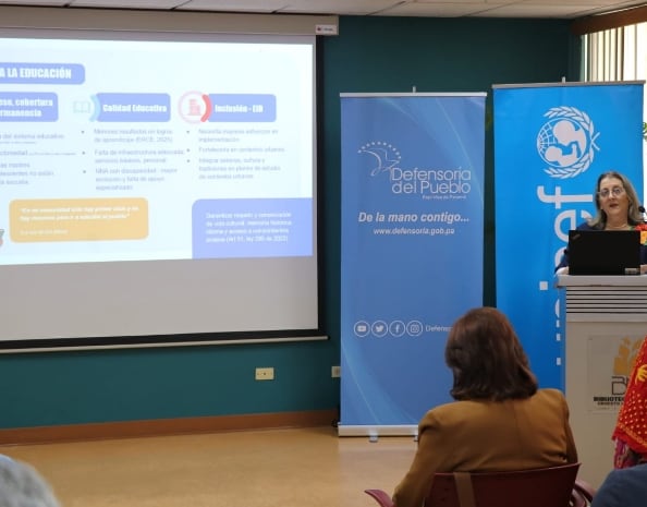 La Defensora del Pueblo, Ángela Russo, presentó el informe y comprometió a la entidad que dirige a dar seguimiento a las recomendaciones. (DDP)