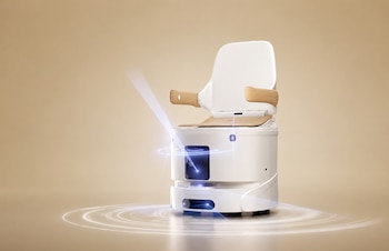 El inodoro robot Xiaoban se desplaza de forma autónoma por la casa para asistir a personas con movilidad reducida. (Yueban)