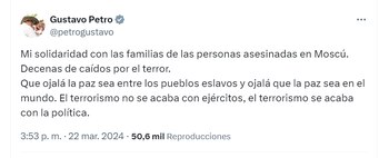 El presidente Gustavo Petro envío