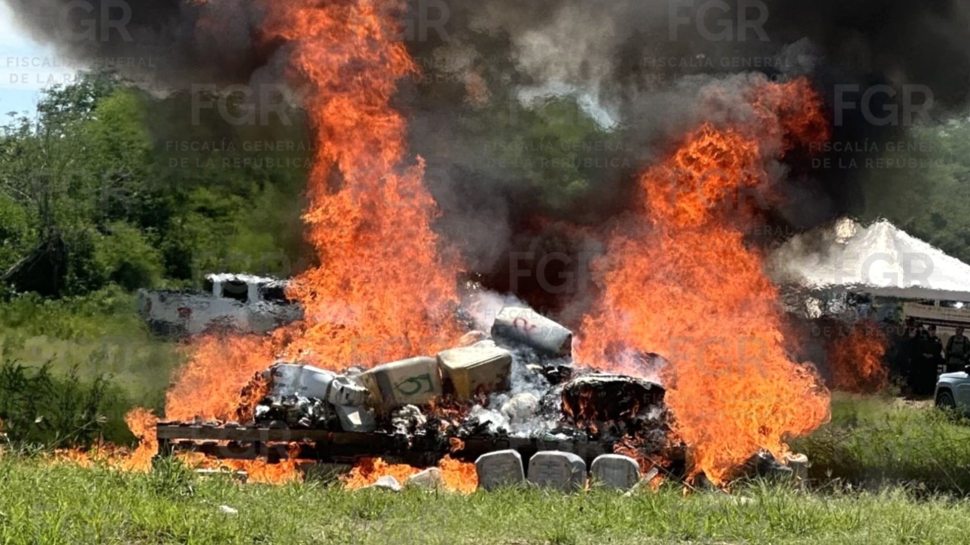 Destruyen casi mil kilos de drogas en Sinaloa: también destrozaron equipamiento y objetos bélicos. FGR