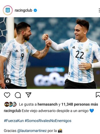 El saludo de Racing para