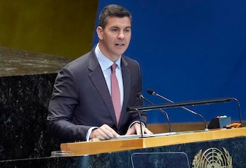El presidente de Paraguay, Santiago Peña (AP Foto/Richard Drew)