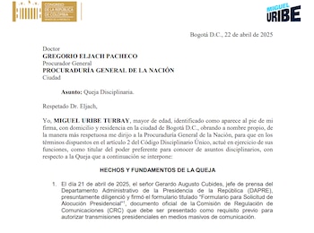 El senador puso la queja