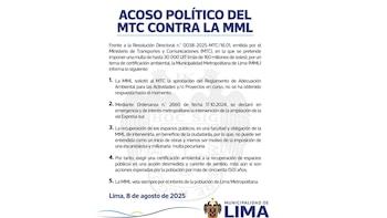 Comunicado de la MML