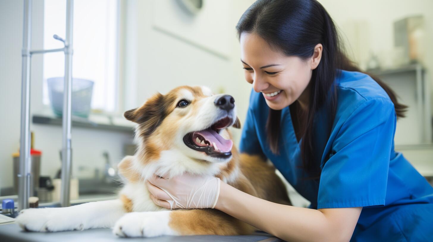 Mujer veterinaria examinando cuidadosamente a un perro en su clínica, mostrando profesionalismo y cariño en su trabajo. La imagen ilustra la conexión entre el médico y la mascota, enfatizando la importancia de la atención veterinaria especializada para el mantenimiento de la salud y bienestar de los animales. (Imagen ilustrativa Infobae)