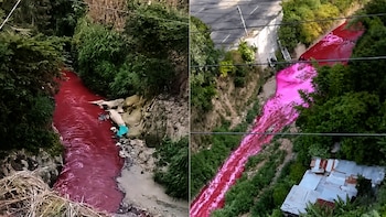 El río Las Vacas aparece con una coloración roja en sectores de la Ciudad de Guatemala