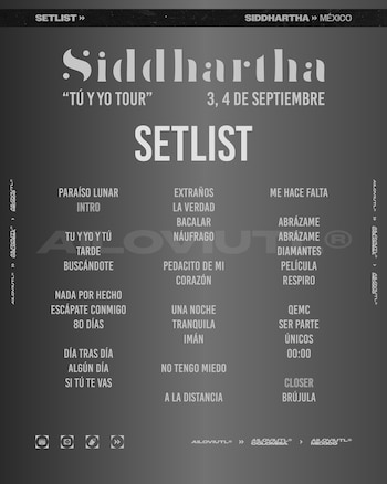 El setlist oficial de la primera noche contempla cerca de 30 canciones, pero Siddhartha señaló en conferencia que cada fecha tendrá variaciones. (Crédito especial: X/ @ailoviutl)