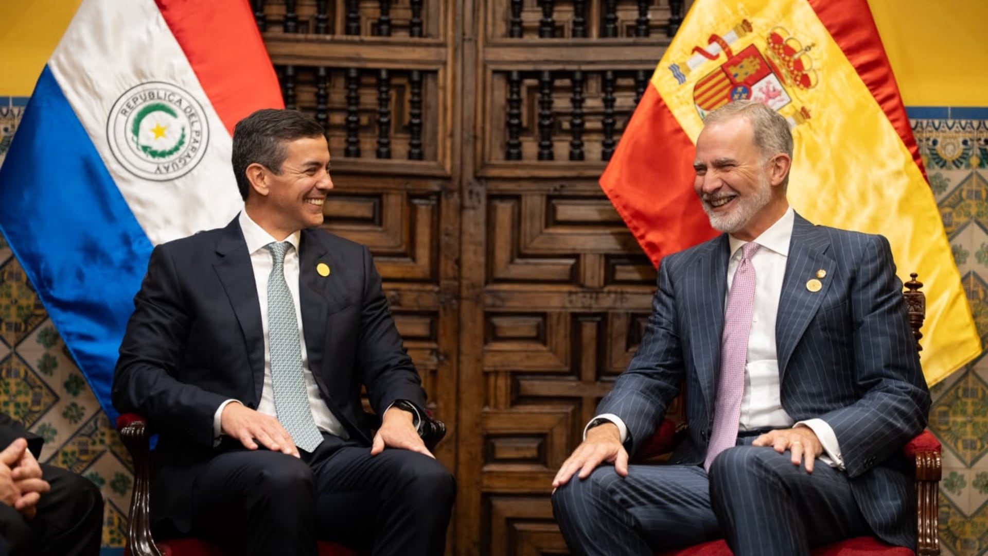Peña se reunió con el rey español Felipe VI en Perú (X:@SantiPenap)