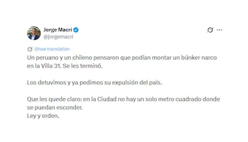 Búnker narco Villa 31 Jorge Macri