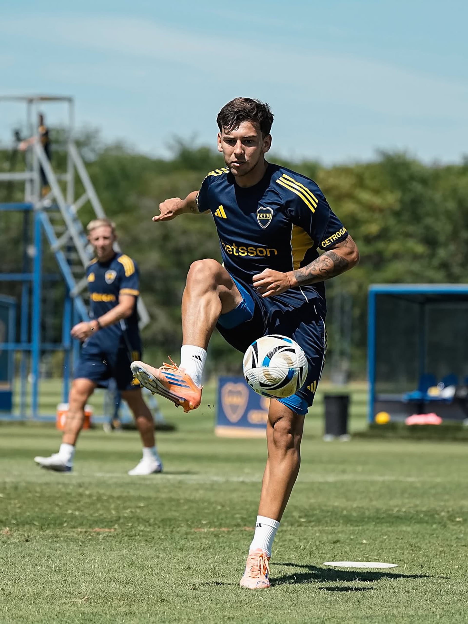 Camilo Rey Domenech entrenando en Boca Predio