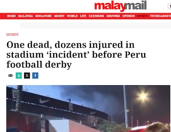 Malay Mail informó de un fallecido y 47 heridos —39 trasladados a hospitales, tres graves— y descartó una falla estructural en la tribuna sur.