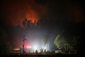 Un incendio forestal quema áreas