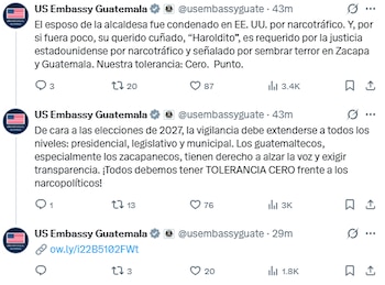 La misión diplomática estadounidense instó a supervisar las candidaturas municipales, legislativas y presidenciales para las elecciones de 2027. (Cortesía: Embajada de Estados Unidos en Guatemala)