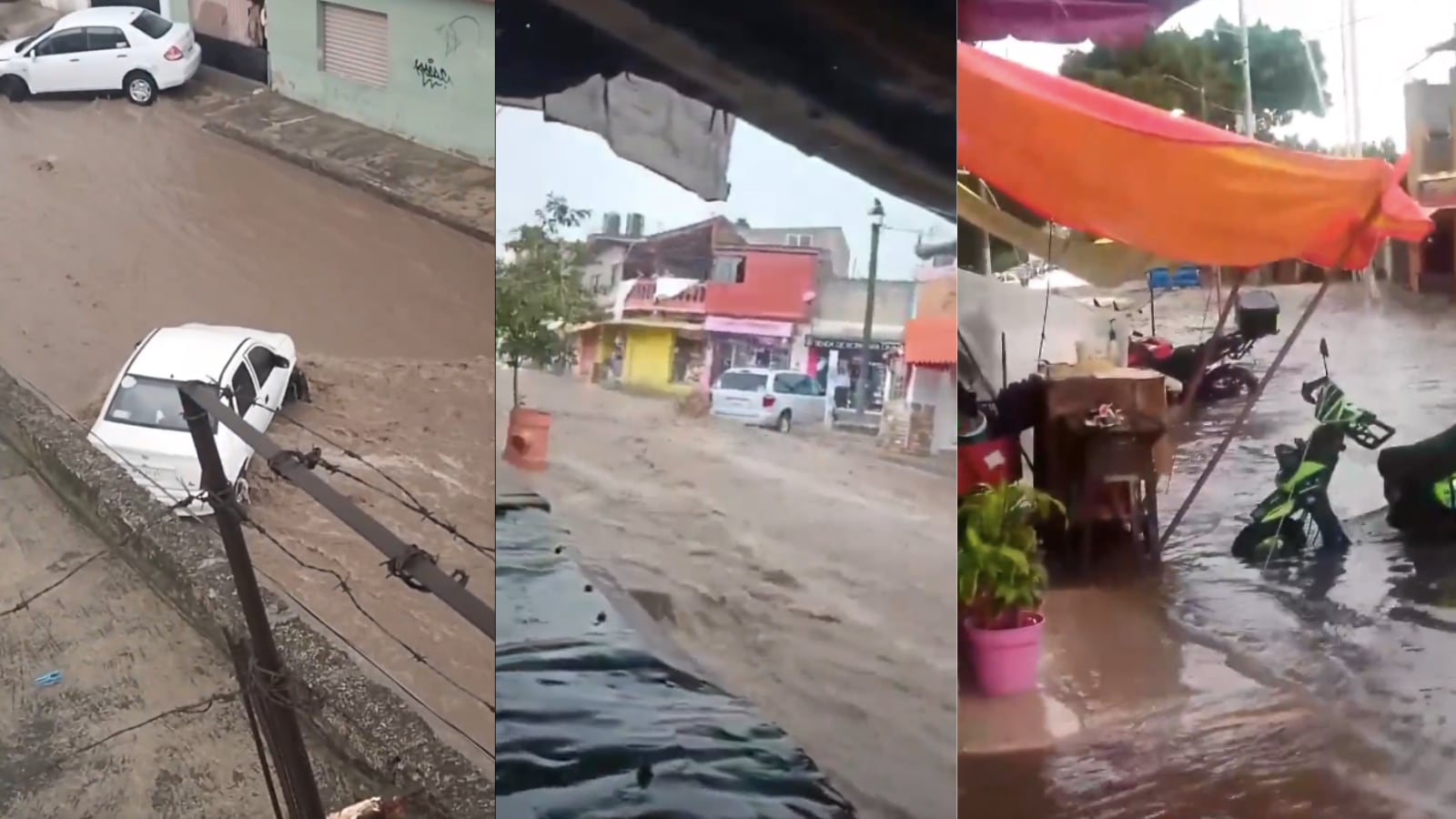 Ecatepec quedó bajo el agua este jueves 3 de septiembre (captura de pantalla)