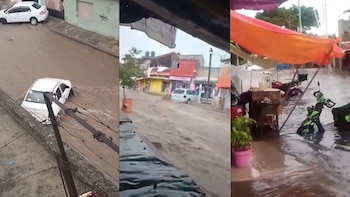 Imágenes de la tormenta que colapsó Ecatepec y provocó impresionantes corrientes de agua