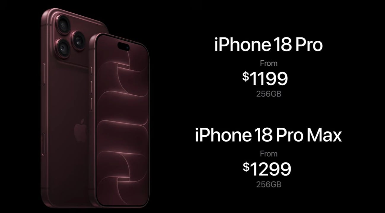 El iPhone 18 Pro y iPhone 18 Pro Max empiezan con una base de almacenamiento de 256 GB. (Apple)