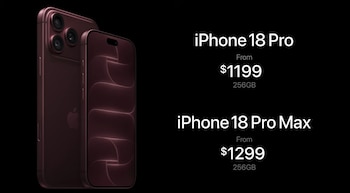El iPhone 18 Pro y iPhone 18 Pro Max empiezan con una base de almacenamiento de 256 GB. (Apple)